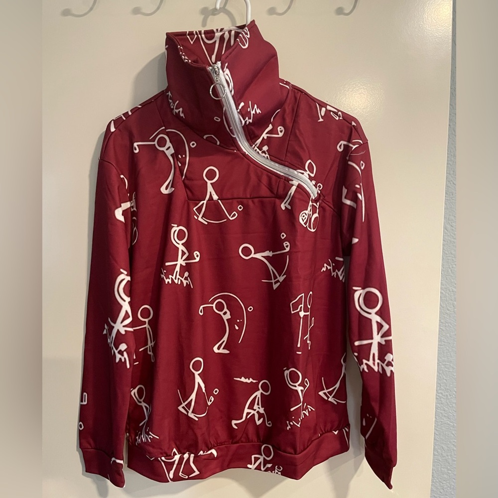 Stylish Red Graphic Sweatshirt